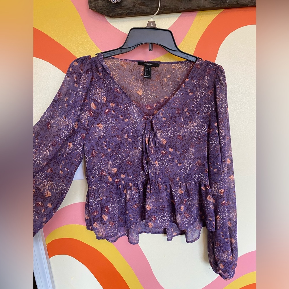 Purple boho blouse